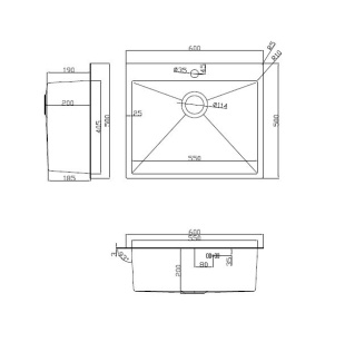 Мойка кухонная ARFEKA ECO AR 600*500 GOLDEN PVD NANO (золотой сатин)