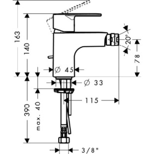 Cмеситель для биде Talis E² 31622000