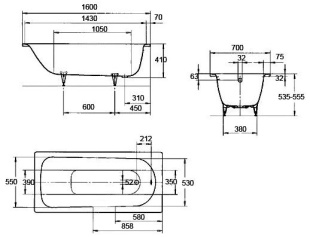 KALDEWEI  SANIFORM PLUS  1700х700х410