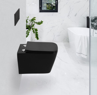 УНИТАЗ ПОДВЕСНОЙ БЕЗОБОДКОВЫЙ BELBAGNO ARDENTE-C  (BB3202CHR-MB+BB3202SC-MB)