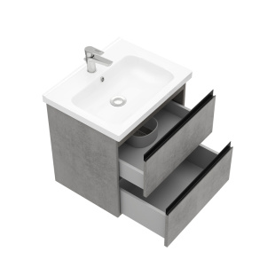 Тумба подвесная с раковиной Laparet Electra 60 см хромикс серебро