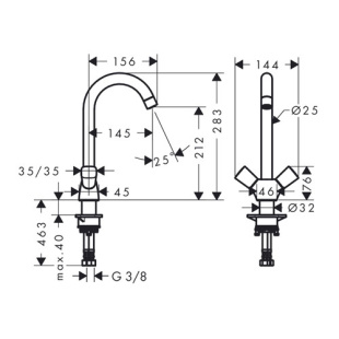 Смеситель для кухни Logis, с двумя рукоятками 71280000