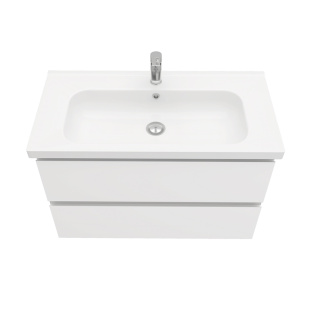 Тумба подвесная с раковиной Laparet Electra 90 см белый глянец