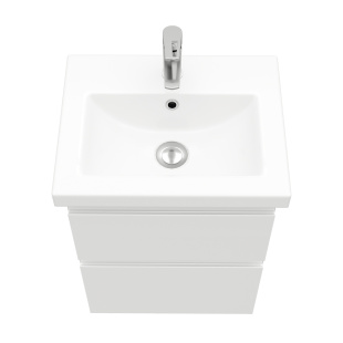 Тумба подвесная Laparet Optimum с раковиной Como 50 см белый глянец