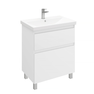 Тумба напольная с раковиной Laparet Vitrum 70 см белый матовый