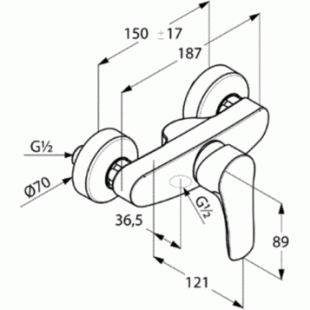 Смеситель для душа KLUDI TERCIO 384420575 