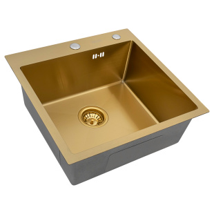 Мойка кухонна ARFEKA ECO AR 500*500 GOLDEN PVD NANO (золотой сатин)