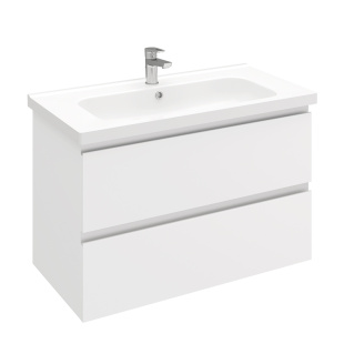 Тумба подвесная с раковиной Laparet Electra 90 см белый глянец