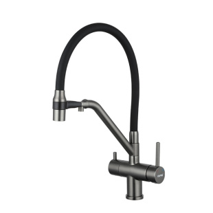 Смеситель для кухни Gappo G4398-89 (оружейная сталь)