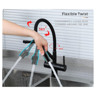 Смеситель для мойки Gappo G4398-86 (черный)