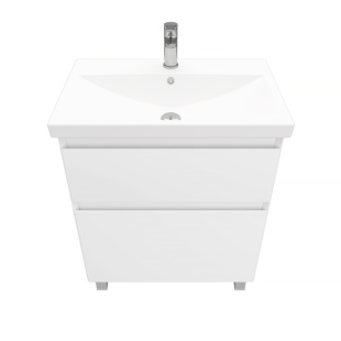 Тумба напольная с раковиной Laparet Vitrum 70 см белый матовый