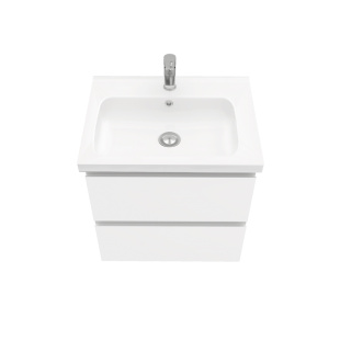 Тумба подвесная с раковиной Laparet Electra 60 см белый глянец