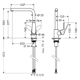 Cмеситель для кухни Focus хром 31817000