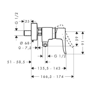 Смеситель для душа Metris 31680000