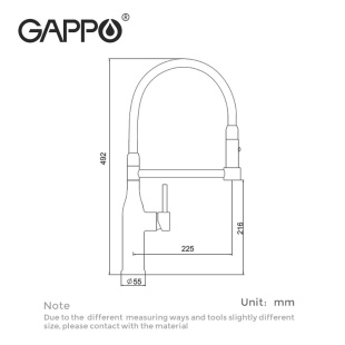 Смеситель для мойки Gappo G4398-51 (Оружейная сталь)