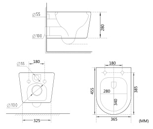 Подвесной унитаз Roxen Simple с сидением (530120-01)