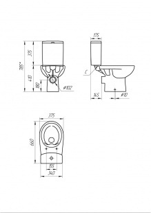 УНИТАЗ-КОМПАКТ NATURE CLEAN (S-KO-NTR011-3/5-COn-DL-w)