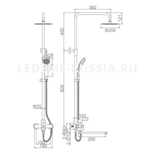 Душевая система Ledeme L72403-1